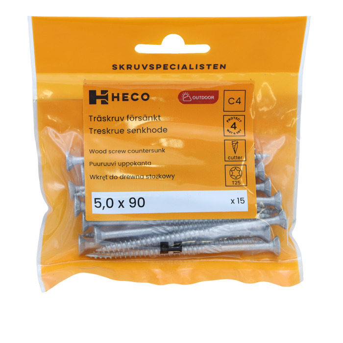 Träskruv TFT Protect 4 5,0 x 90 mm 15-pack Heco